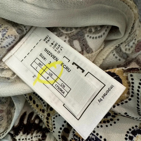 Ba&Sh Vienne Printed Crepe Midi Dress Flower Leaf Print Cream Size 8 NWT - Picture 11 of 14